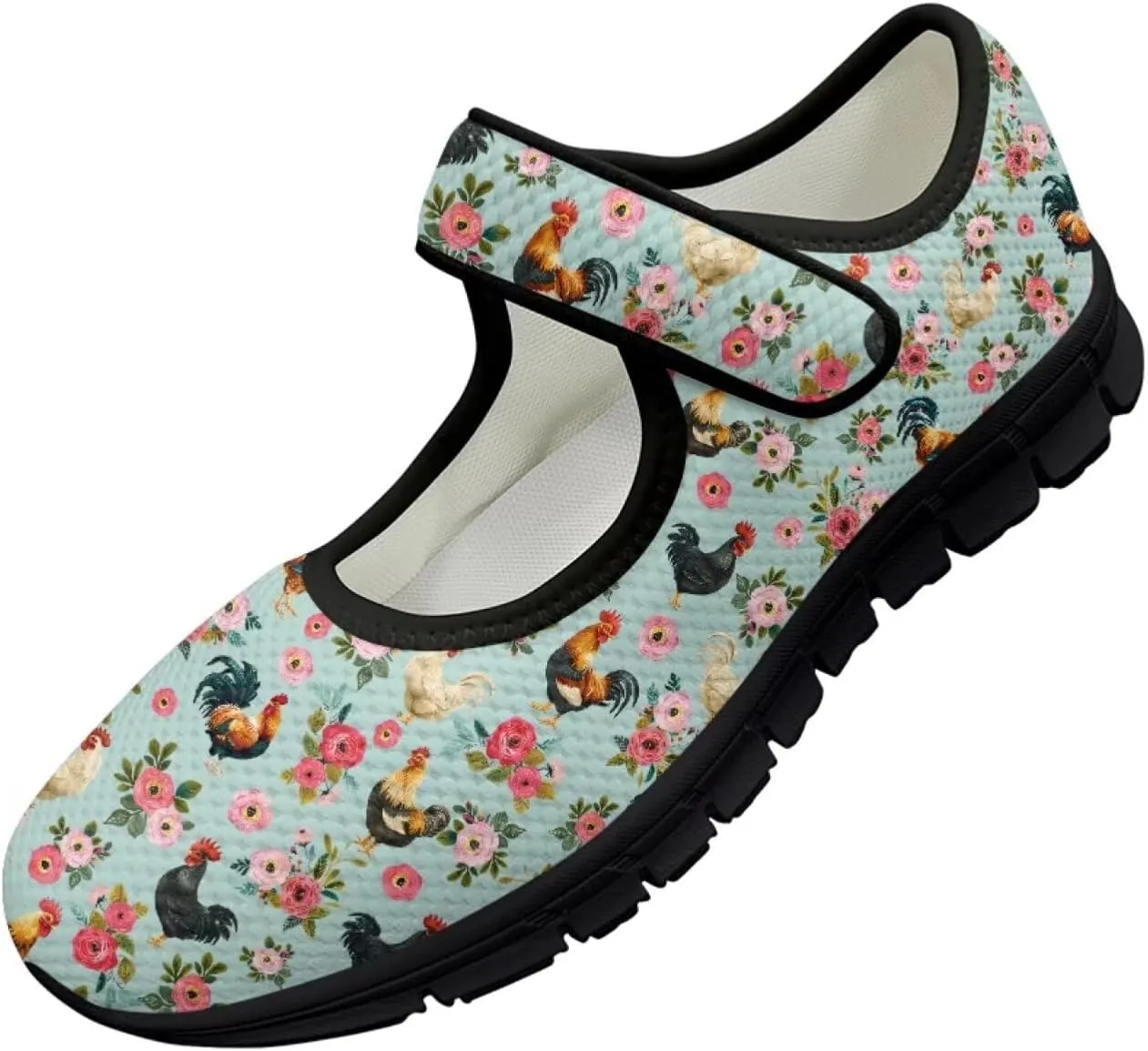 Women's Casual Walking Sneakers Lightweight Breathable Flat Mary Jane Shoes with One Strap