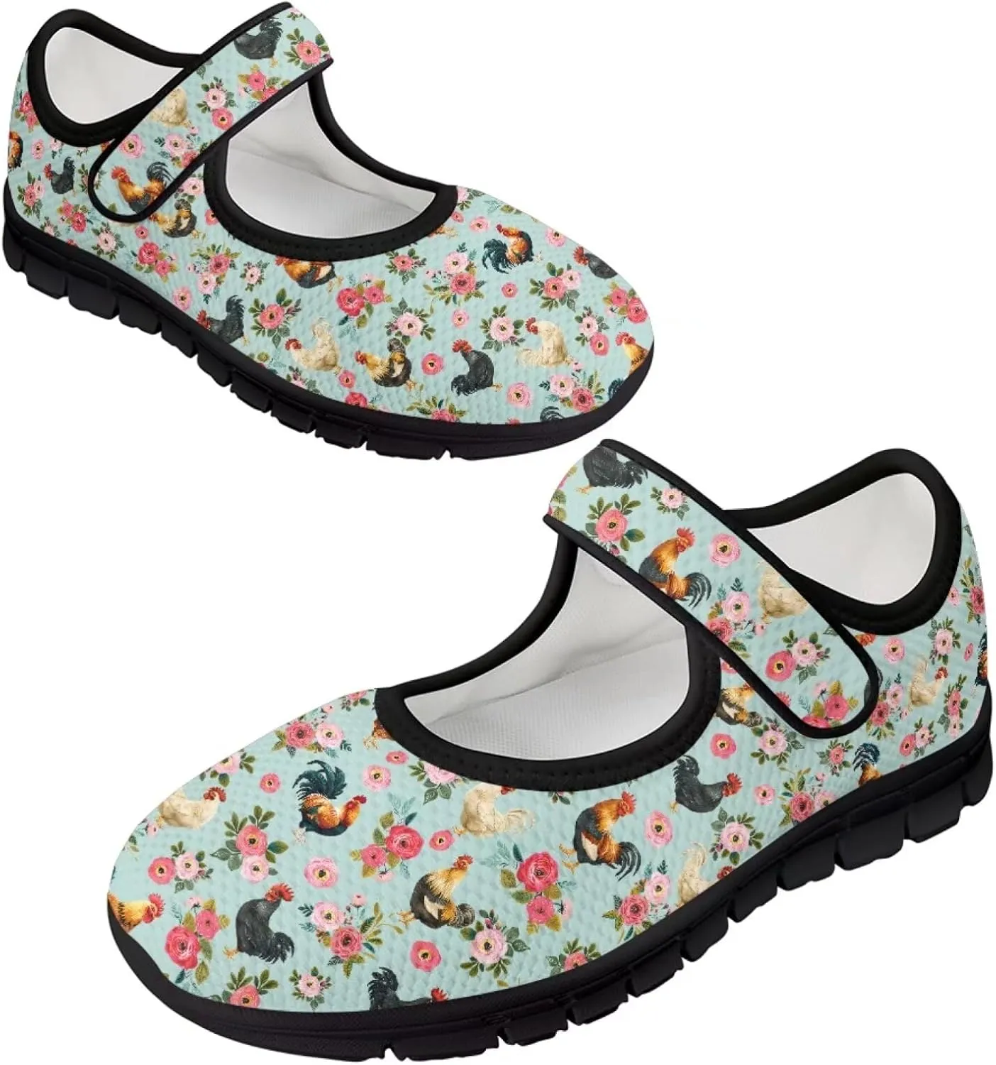 Women's Casual Walking Sneakers Lightweight Breathable Flat Mary Jane Shoes with One Strap