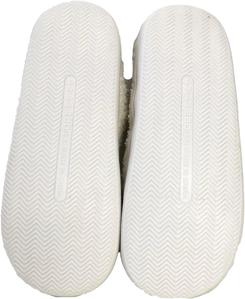 Women's Dachshund Dog Soft Sherpa Plush Slide Slippers, White