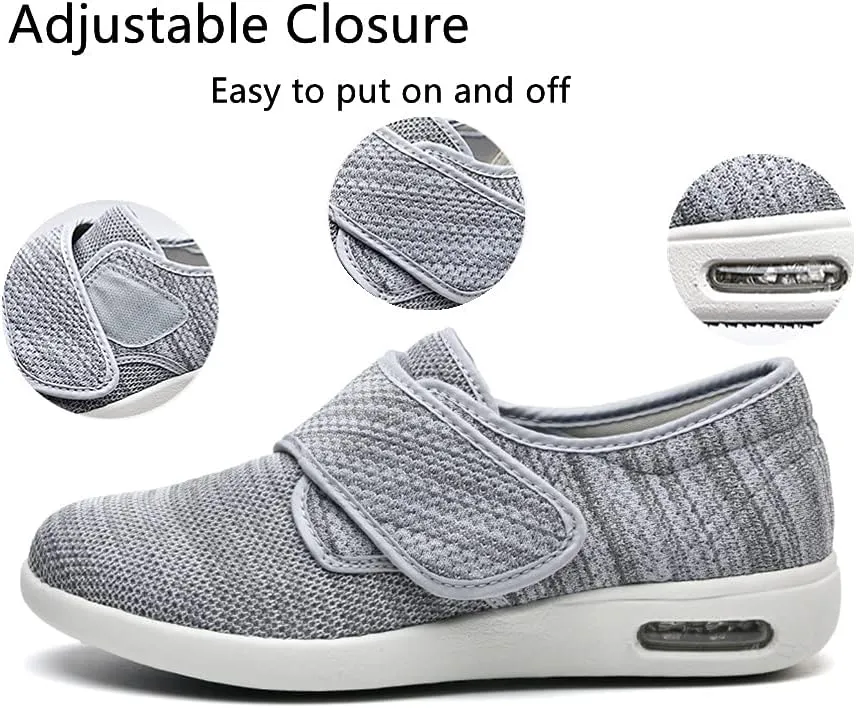 Women's Diabetic Shoes with Adjustable Closure,Non-Slip Wide Width Lightweight Shoes for Edema Plantar Fasciitis Bunions Arthritis Swollen Feet