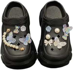 Women's Gradient Butterfly Clogs, Thick-Soled Soft-Soled Two-Way, Breathable Beach and Garden Clogs