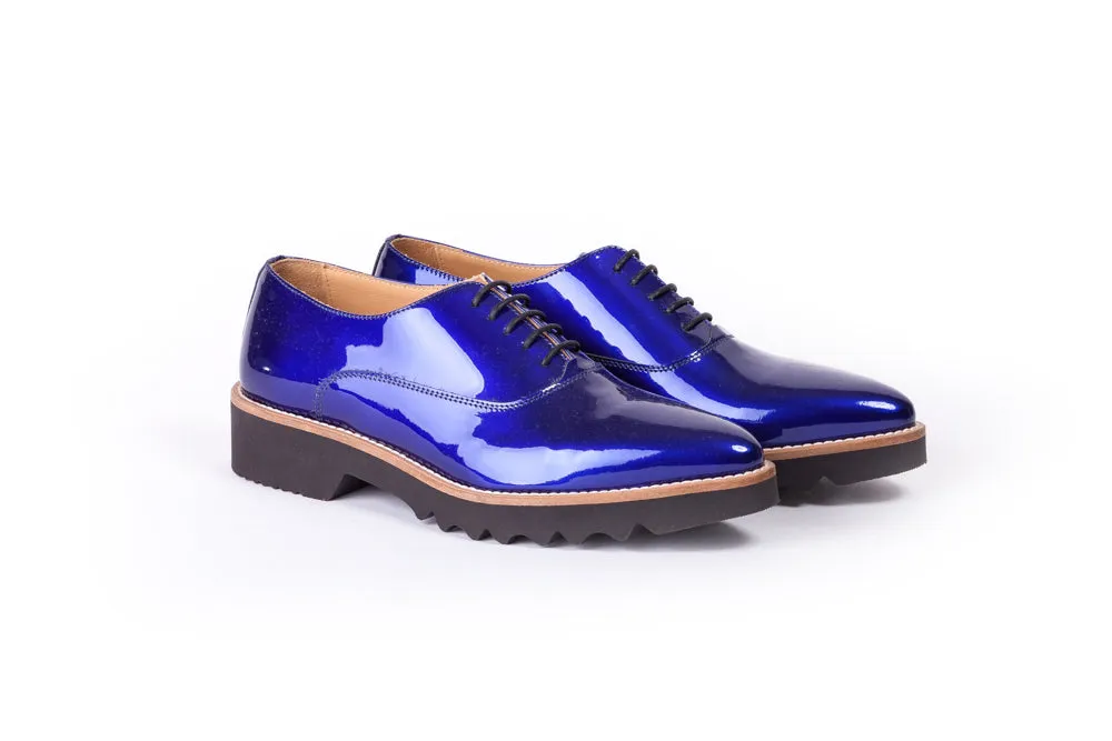 Women's Ink Blue & Tan Lace Up with Black Sole EX-307 (2017)