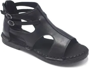 Womens Leather Sandals - Low Wedge Soft and Comfort Outdoor Sandals, Gladiator Flat Sandal for Women