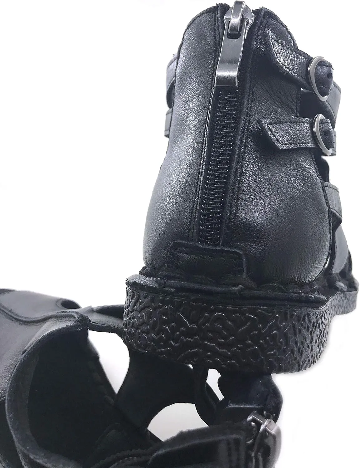 Womens Leather Sandals - Low Wedge Soft and Comfort Outdoor Sandals, Gladiator Flat Sandal for Women