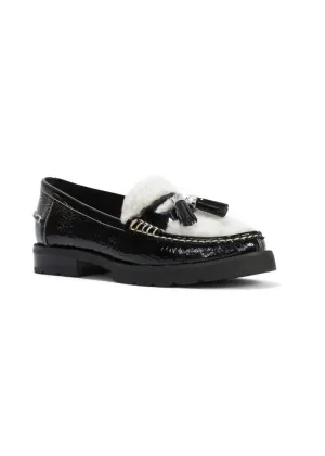 Women's Lenny Loafer In Black Crinkle Patent