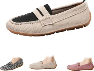 Women’s Lightweight Knit Loafers,Women's Knit Loafers Slip on Business Casual Flat Shoes