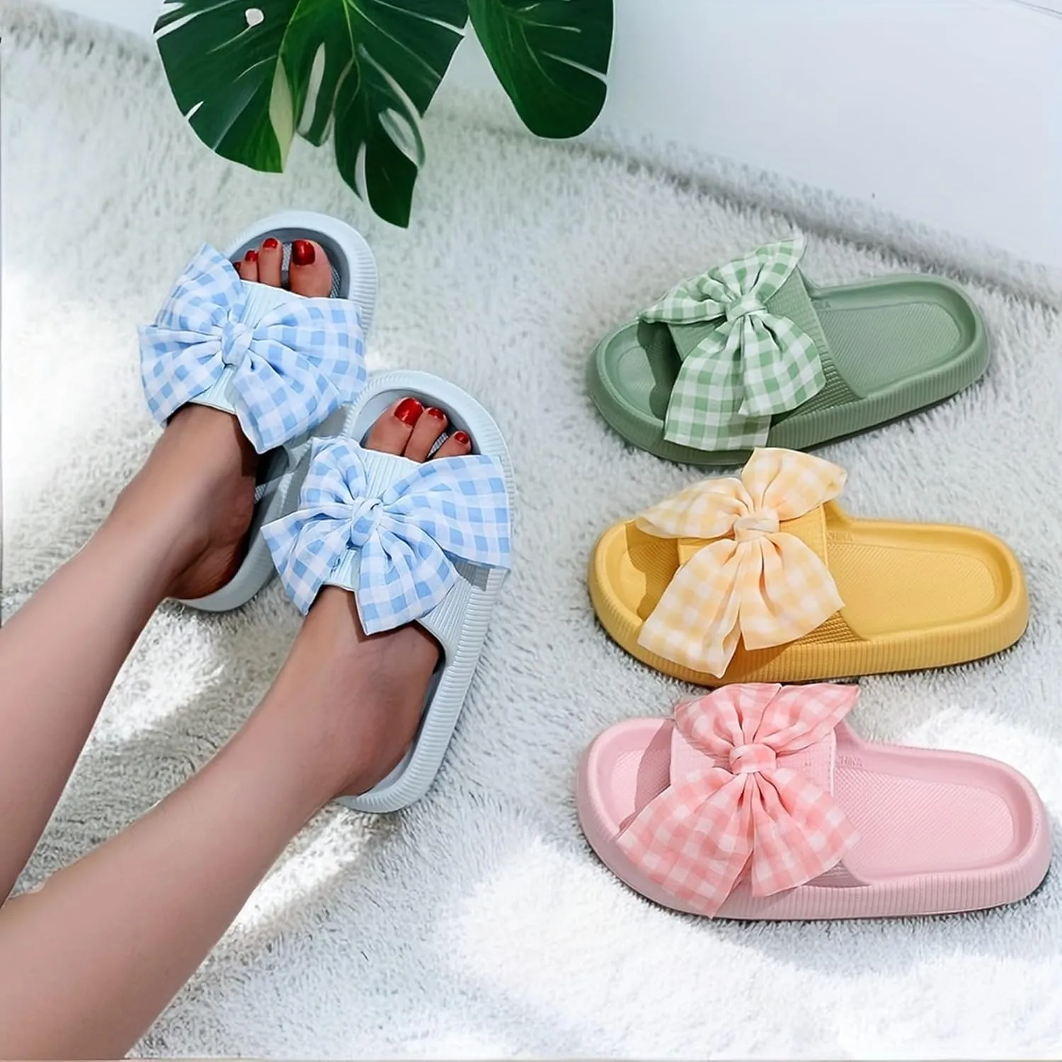 Womens Mens Cloud Slippers Pool Sliders Shower Shoes Beach Sandals Bathroom Slippers Thick Outsole Non Slip Comfy