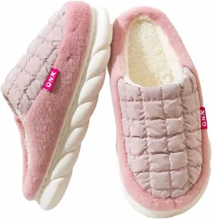 Women's Men's Fuzzy Slippers Cute Puffer Thick Sole Furry Slides Macaroon Fluffy Memory Foam Comfy House Slippers Cozy Faux Fur Soft Plush Couple Slides Anti-Skid Indoor Outdoor Home Bedroom