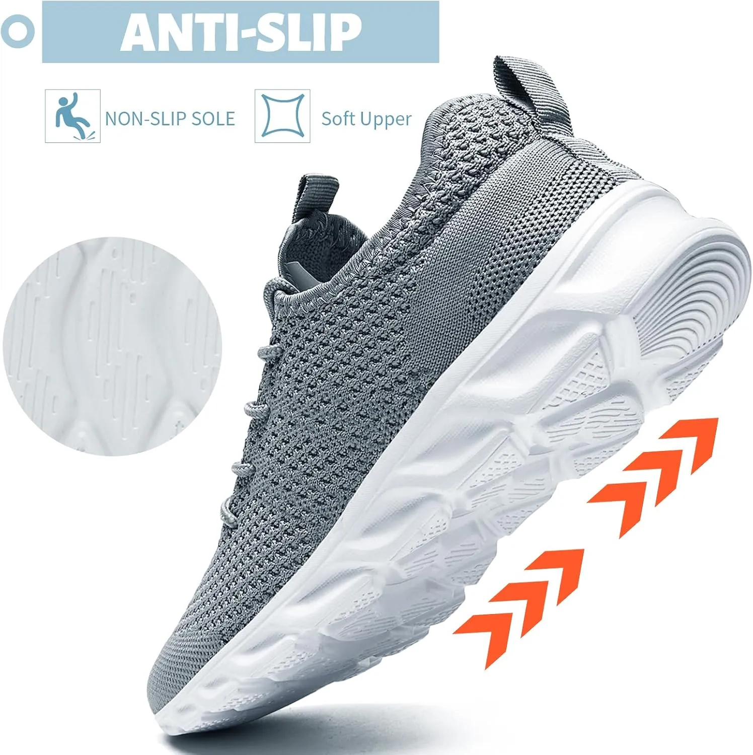 Womens Mens Running Shoes Tennis Sneakers Lightweight Gym Slip on Unisex Shoes Athletic Workout Walking Shoes