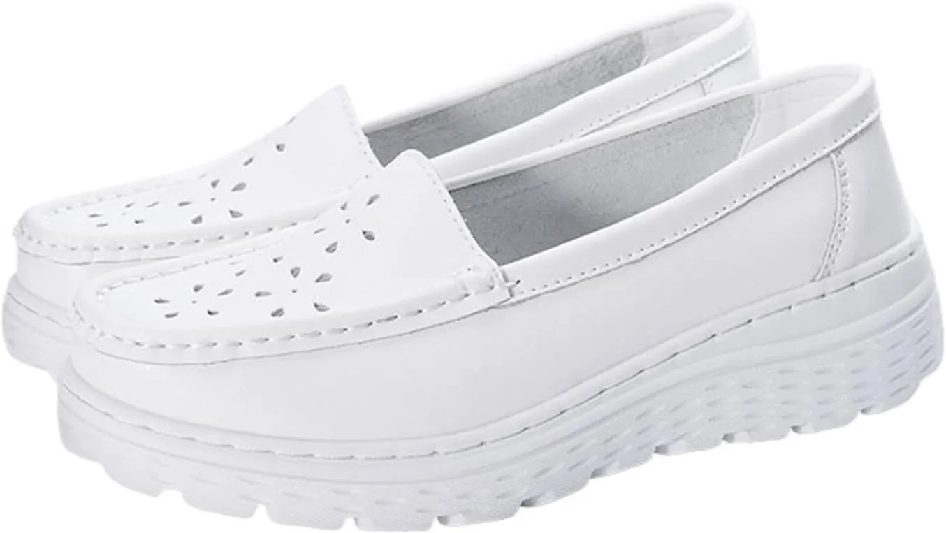 Womens Nurse Shoes On Lightweight White Slip Resistant High Arch Support Healthcare Work Shoes