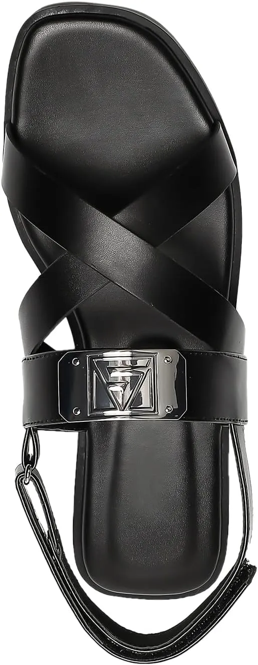 Women’s One Band Flat Sandals with Ankle Strap Back Counter Buckle Flat Sandals