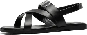 Women’s One Band Flat Sandals with Ankle Strap Back Counter Buckle Flat Sandals