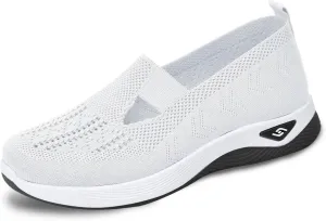 Women's Orthopedic Shoes Woven Wide Arch Support Slip-On Orthowalk Sneakers Casual Breathable Soft Anti-Skid Sports Footwear
