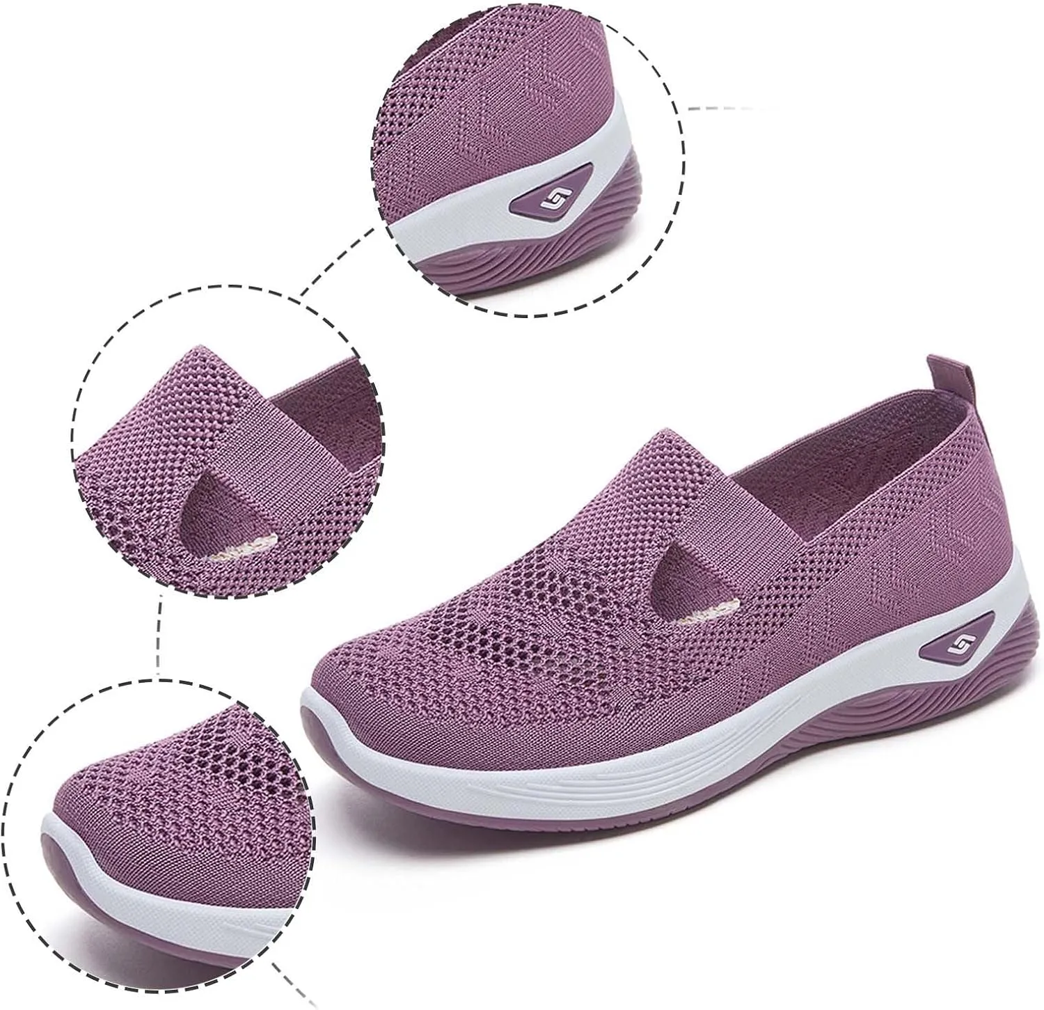 Women's Orthopedic Shoes Woven Wide Arch Support Slip-On Orthowalk Sneakers Casual Breathable Soft Anti-Skid Sports Footwear