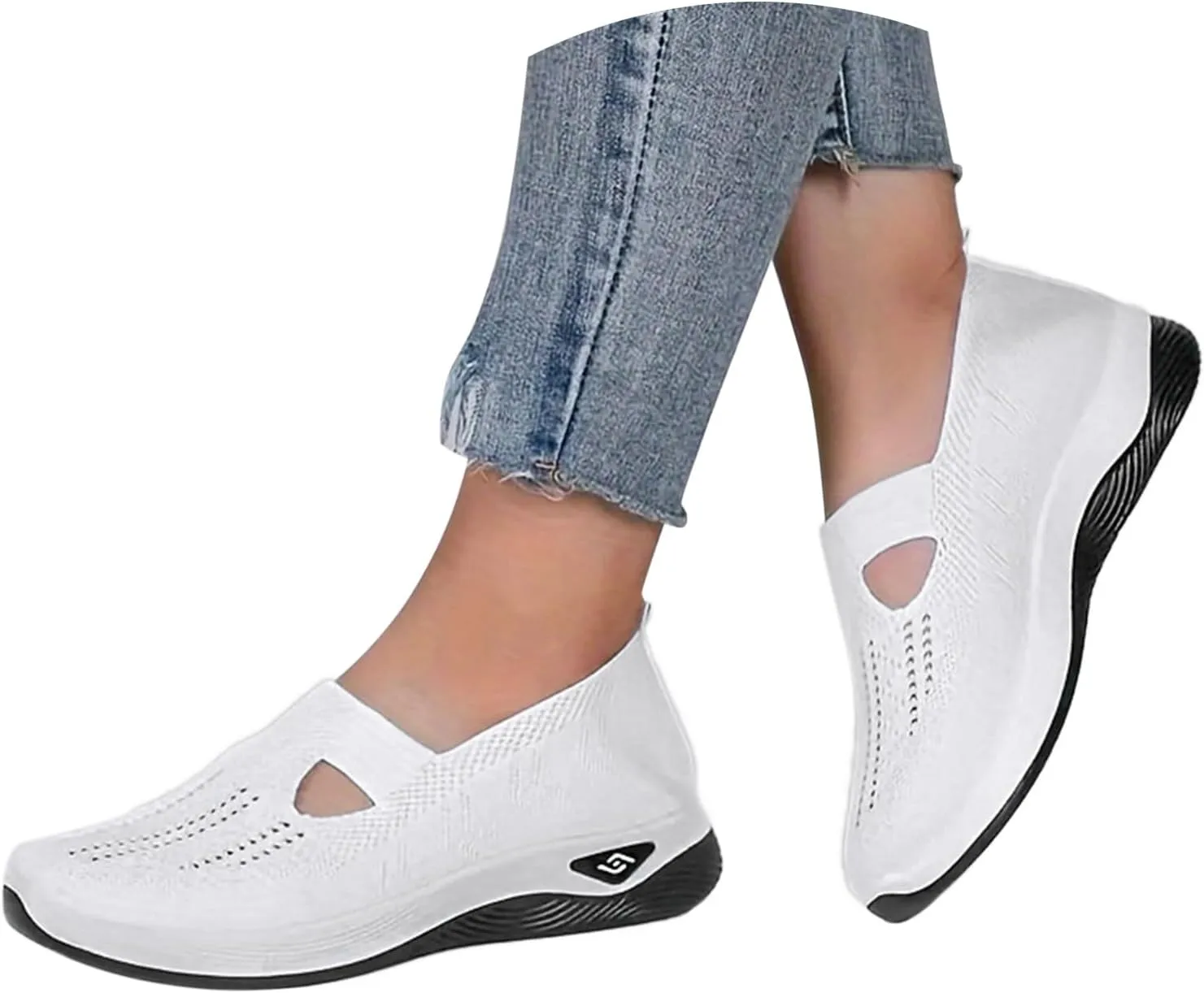 Women's Orthopedic Shoes Woven Wide Arch Support Slip-On Orthowalk Sneakers Casual Breathable Soft Anti-Skid Sports Footwear