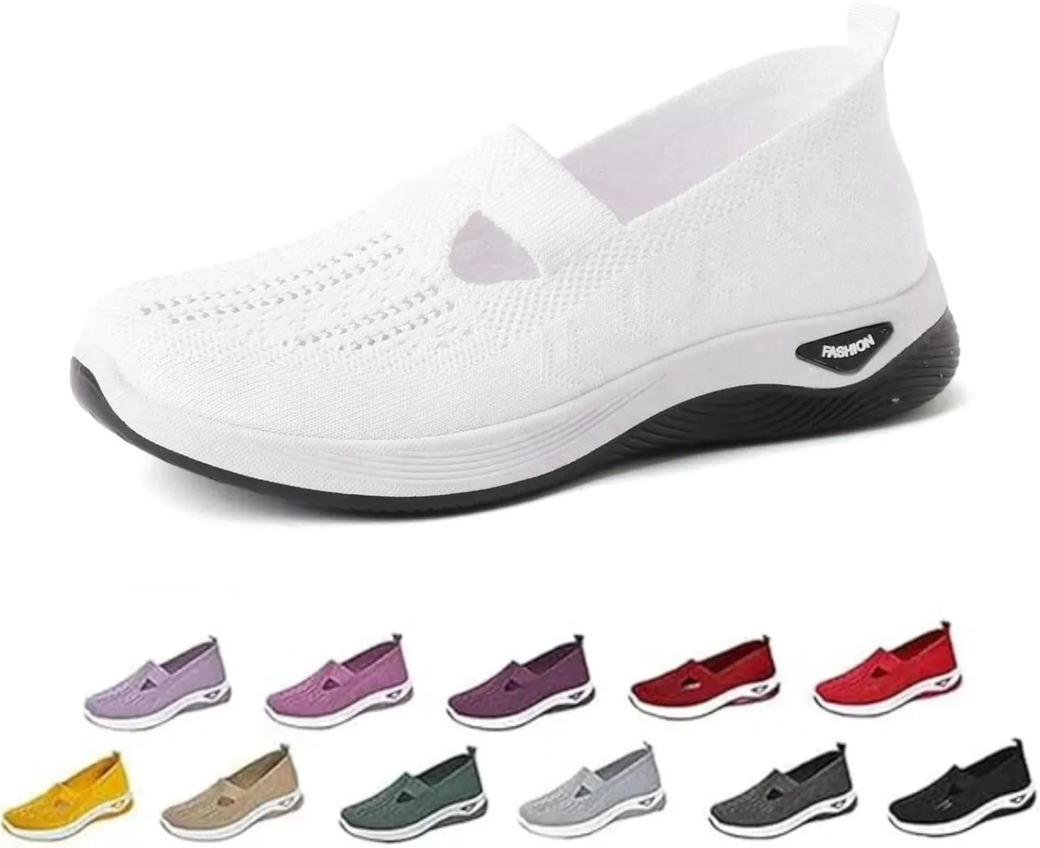 Women's Orthopedic Shoes Woven Wide Arch Support Slip-On Orthowalk Sneakers Casual Breathable Soft Anti-Skid Sports Footwear