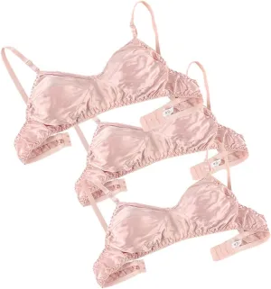 Womens Pure Silk Bra Soft Smooth Triangle Bra Wirefree Unpadded Satin Mulberry Silk Bralette Tops