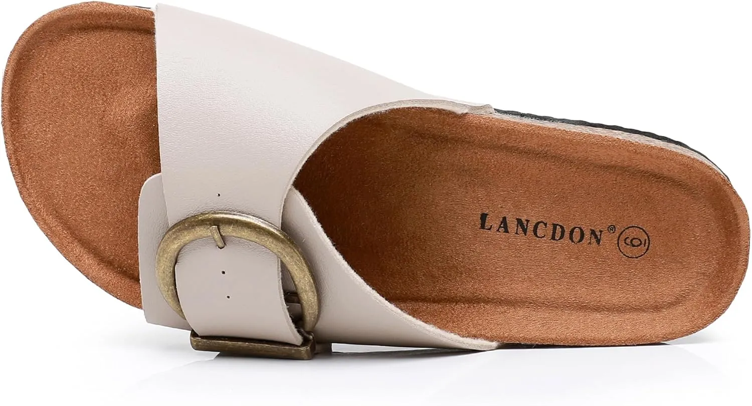 Women's Sandals with Comfort Cork Footbed Summer Outdoor Slide Sandals