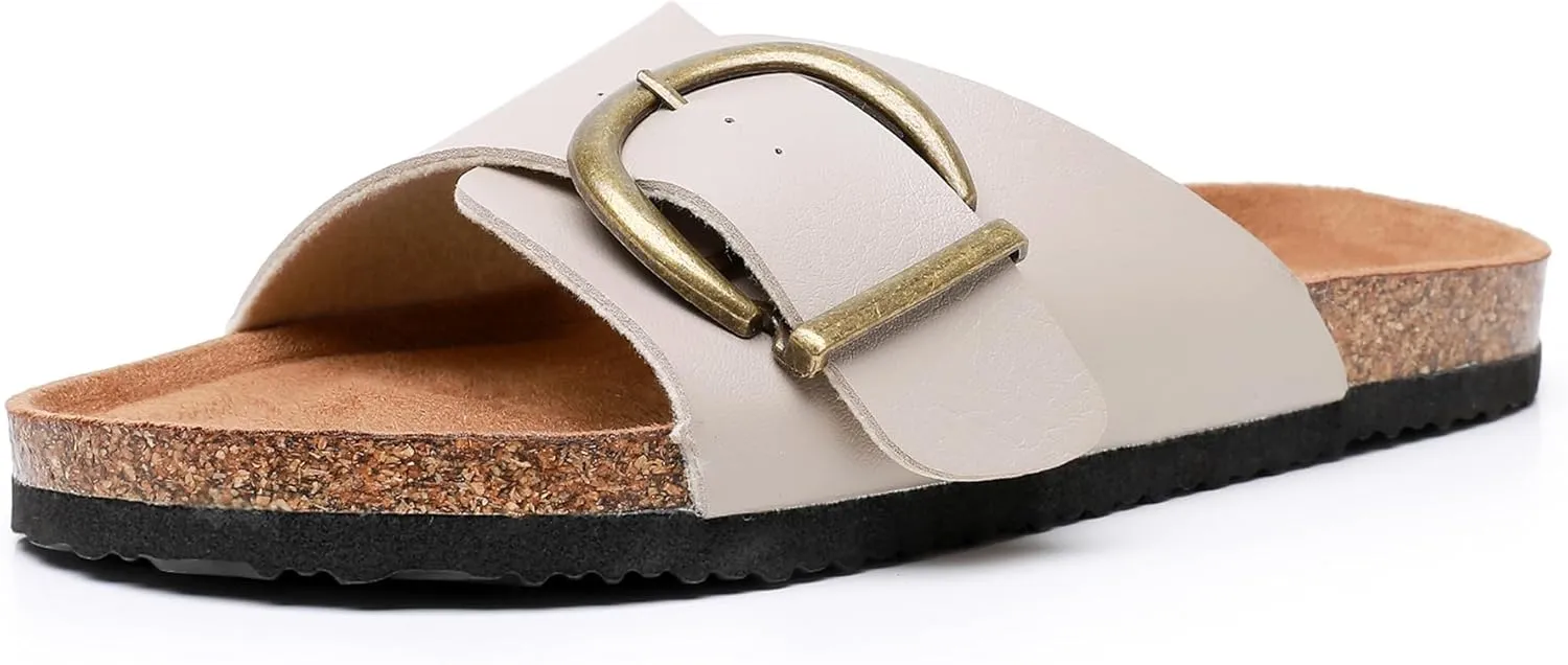 Women's Sandals with Comfort Cork Footbed Summer Outdoor Slide Sandals