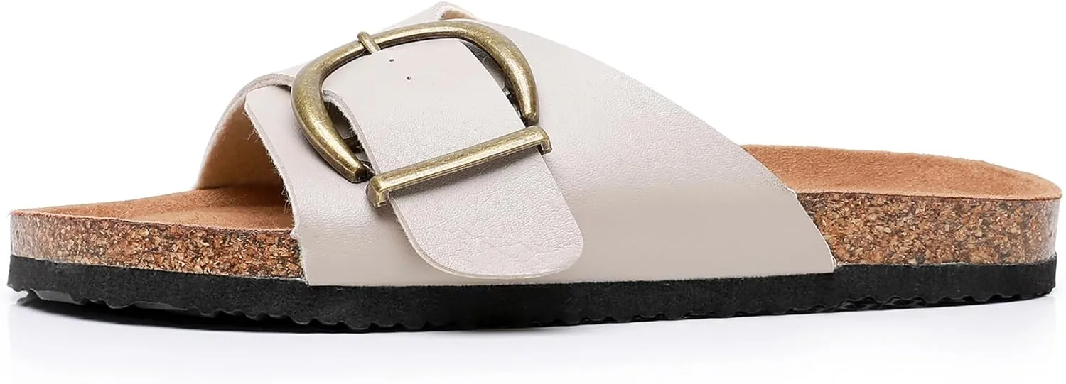 Women's Sandals with Comfort Cork Footbed Summer Outdoor Slide Sandals