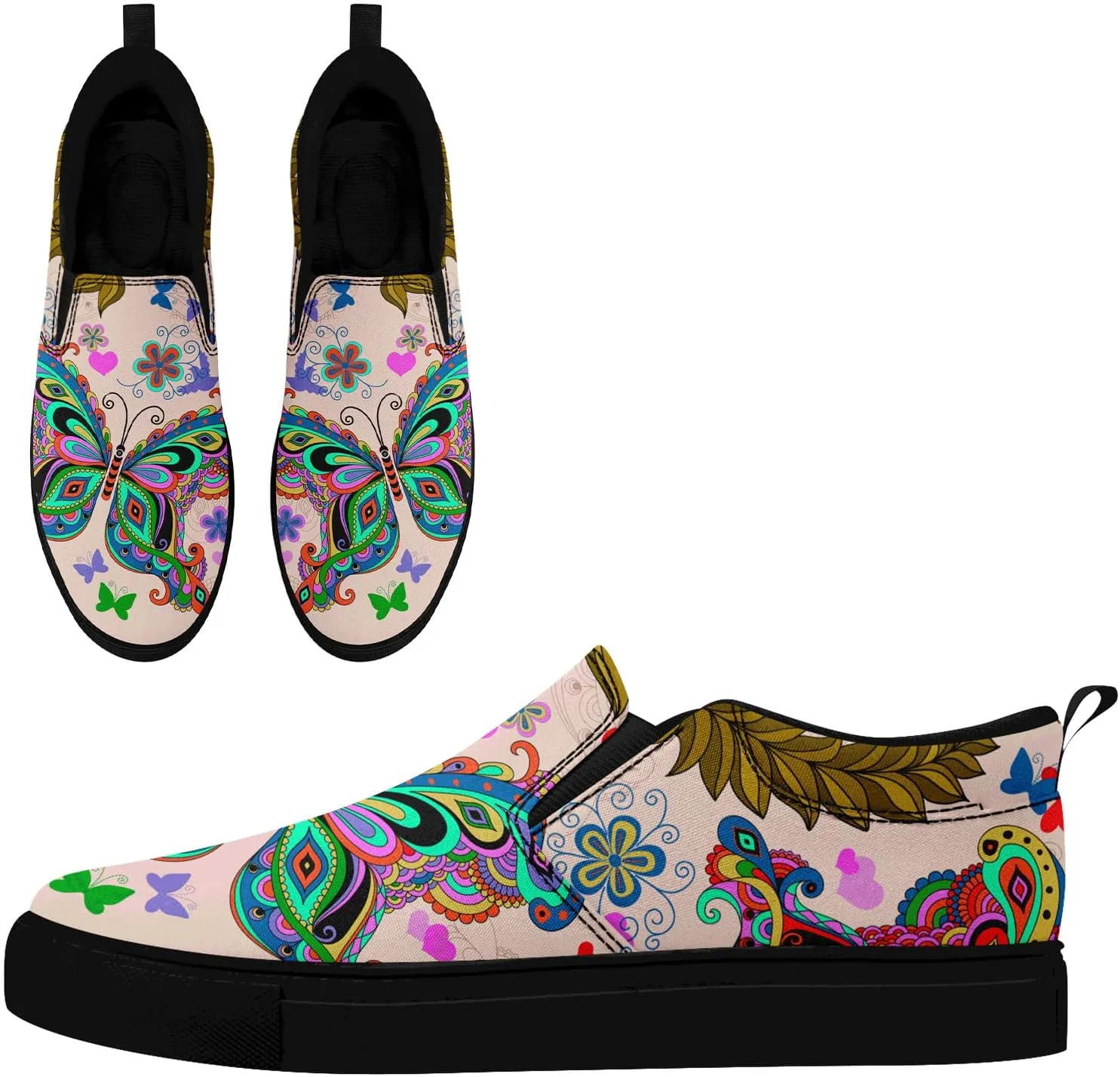 Women's Slip-On Canvas Sneakers – Lightweight, Breathable, Trendy Work Shoes for Nurses, Teachers,Mom and Casual Wear