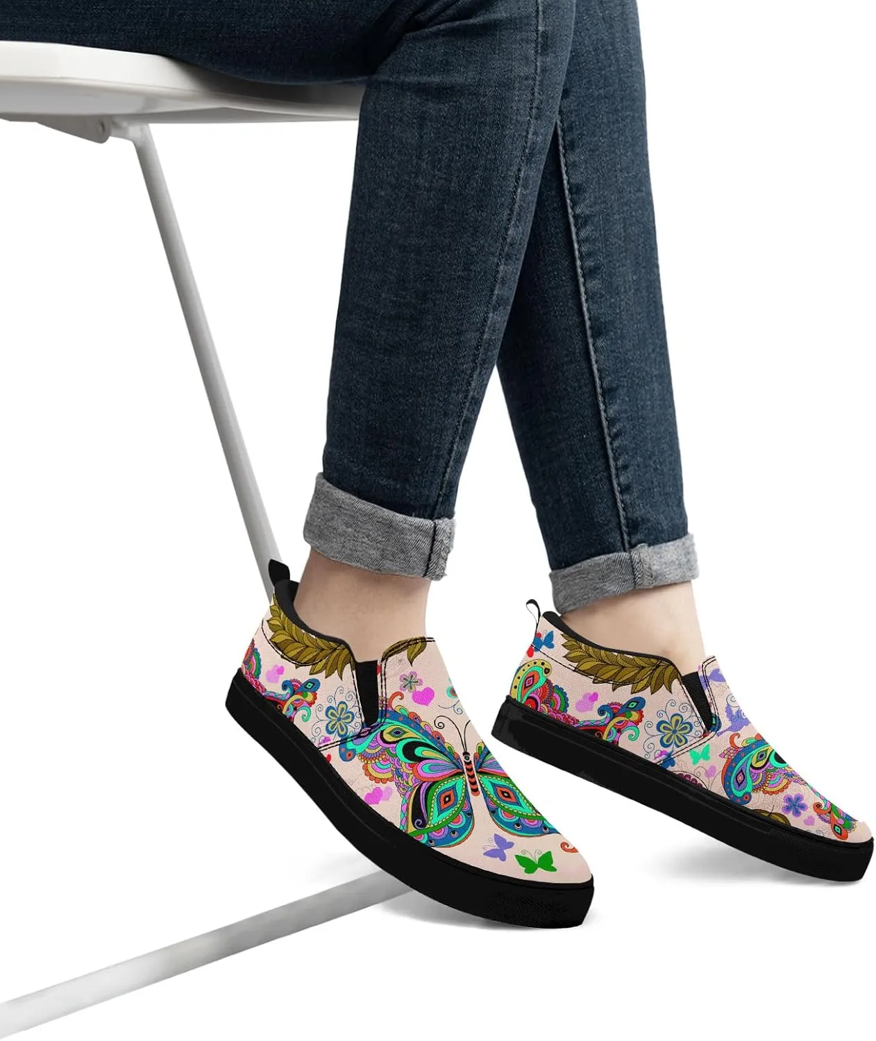 Women's Slip-On Canvas Sneakers – Lightweight, Breathable, Trendy Work Shoes for Nurses, Teachers,Mom and Casual Wear
