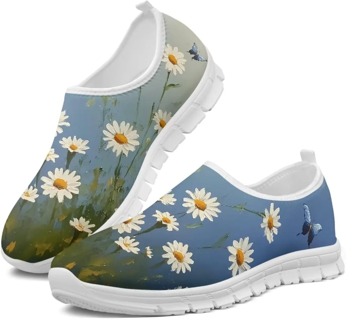 Women's Slip On Casual Shoes Low Cut Sneakers Comfort Light Loafers Non Slip Breathable Suppotive for Running Walking Hiking Training Travel US 5.5-11.5