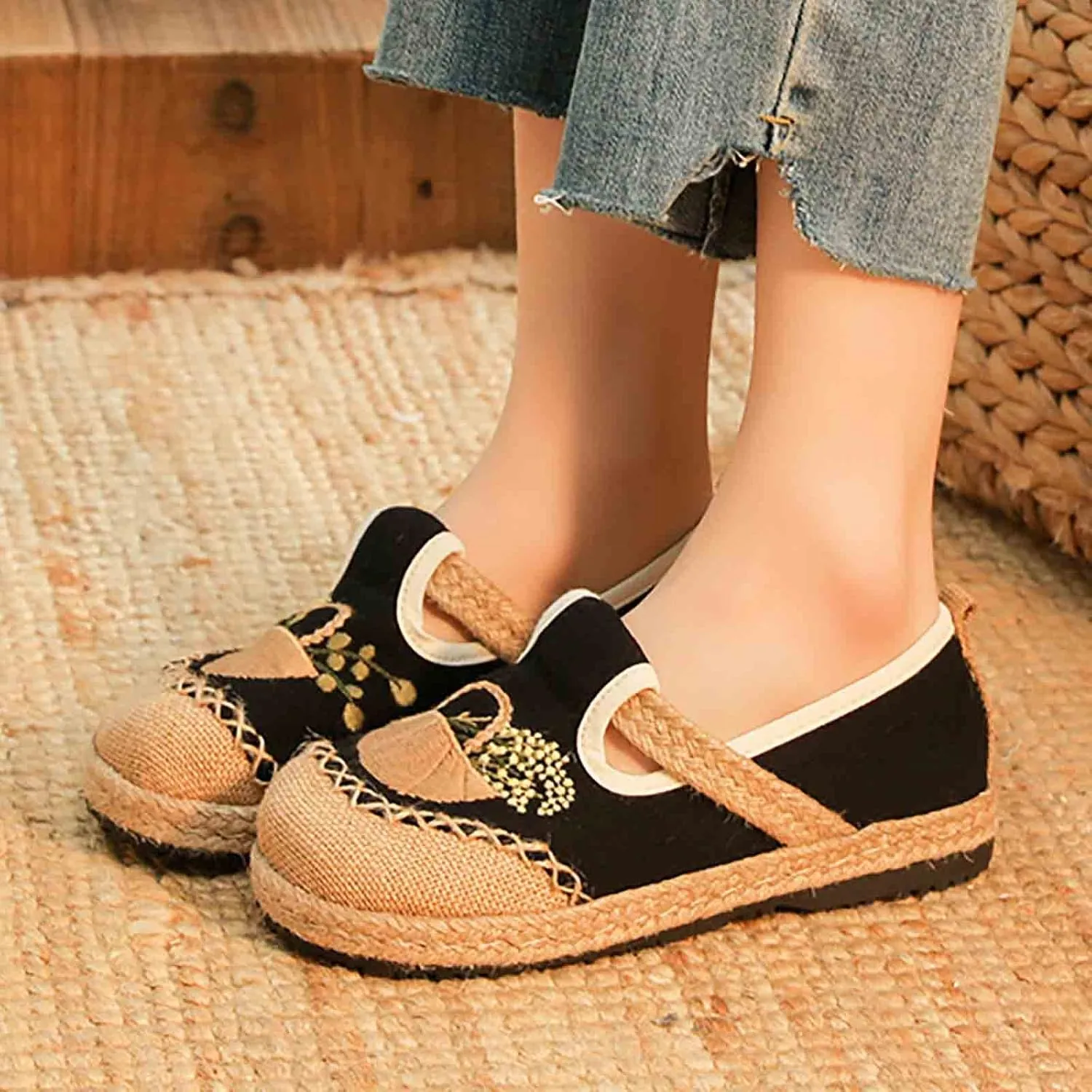 Women's Slip On Mules Comfortable Flat Lightweight Round Toe Casual Travel Shoes Walking Loafers