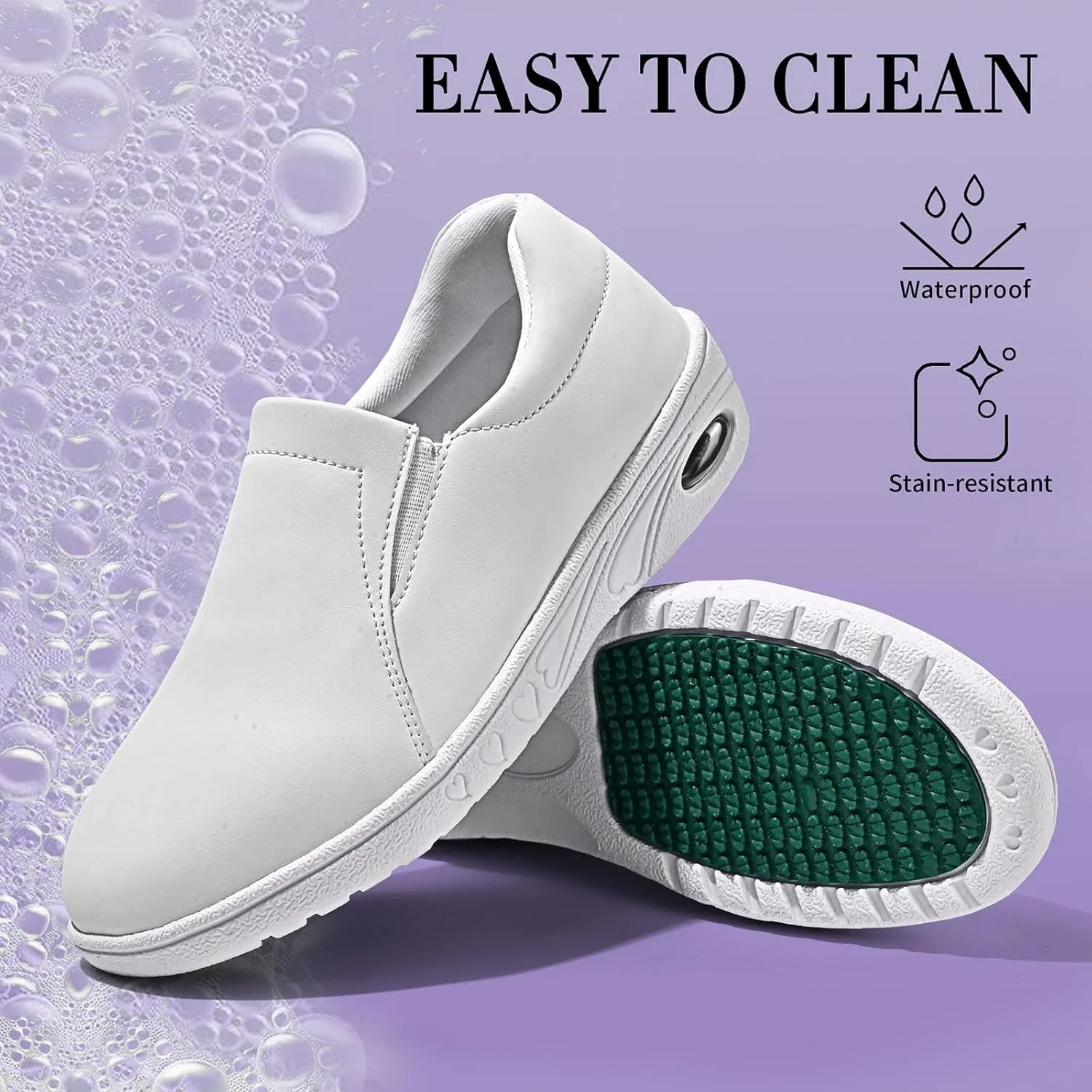 Women's Slip On Nurse Shoes Lightweight Comfortable Waterproof Work Shoes Silp Resistant Food Service