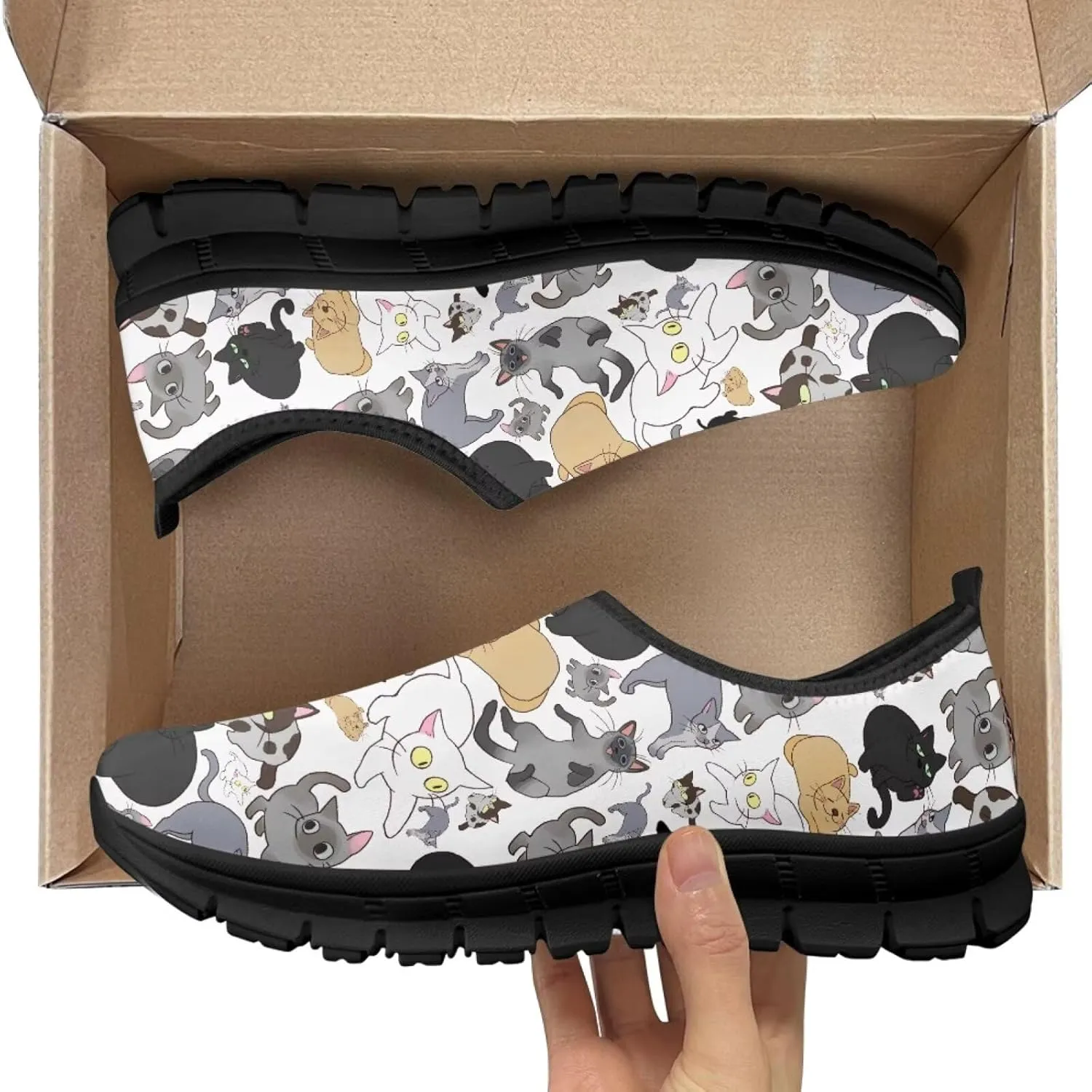 Women's Slip On Shoes Casual Low Top Flat Sneakers Non-Slip Comfort Breathable Footwear for Walking Tennis