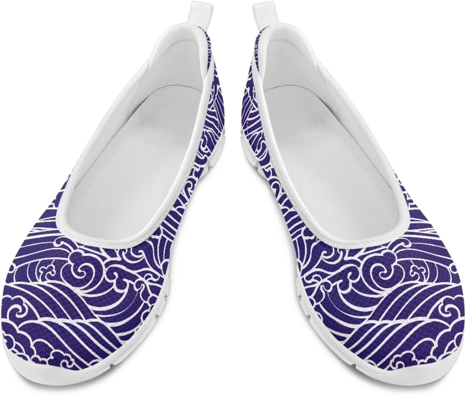 Women's Slip On Sneakers, Everyday Mesh Shoes, Non Slip Sole & Breathable Mesh, Lightweight & All-Day Comfort White Sole