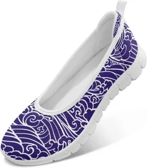 Women's Slip On Sneakers, Everyday Mesh Shoes, Non Slip Sole & Breathable Mesh, Lightweight & All-Day Comfort White Sole