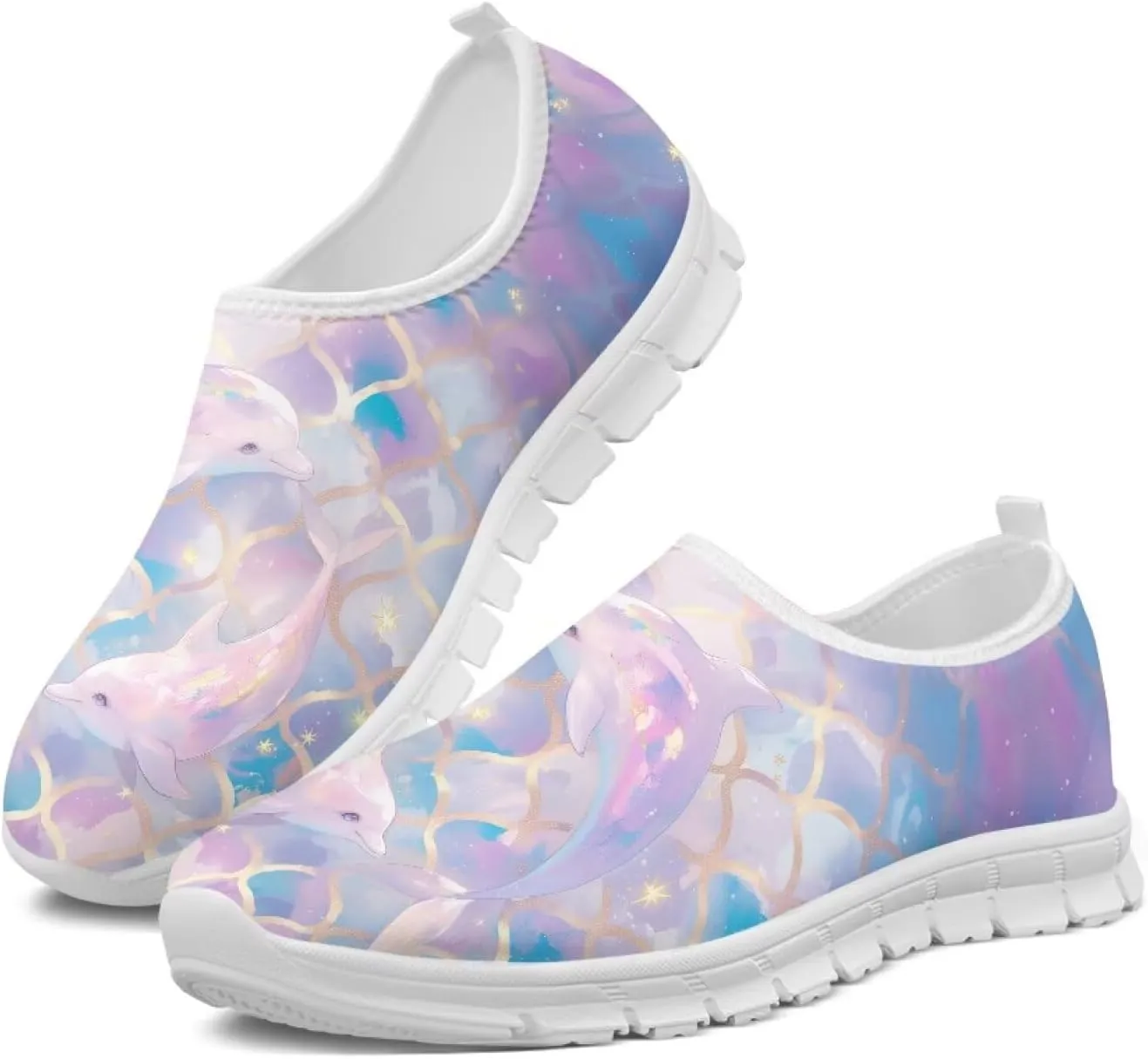 Womens Slip On Walking Shoes Non Slip Fashion Sneakers Breathable Workout Shoes Lightweight Gym Loafers White Sole