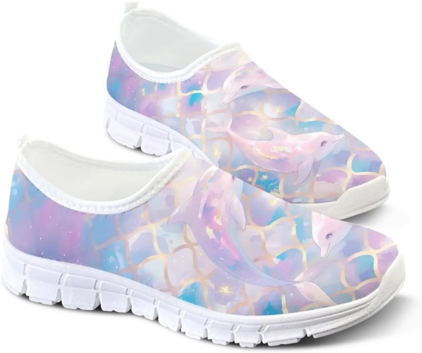 Womens Slip On Walking Shoes Non Slip Fashion Sneakers Breathable Workout Shoes Lightweight Gym Loafers White Sole