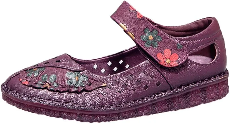 Women's Soft Bottom Flat Ankle Strap Shallow Fashion Sandals Hollow Dance Shoes