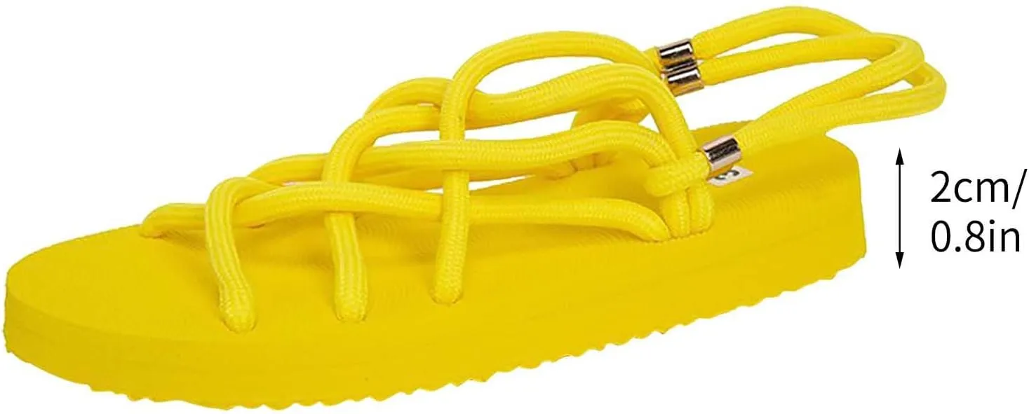 Women’s Stylish Criss Cross Hollow Out Flat Sandals with Slingback Casual Lightweight Sandal Summer Sport Footwear
