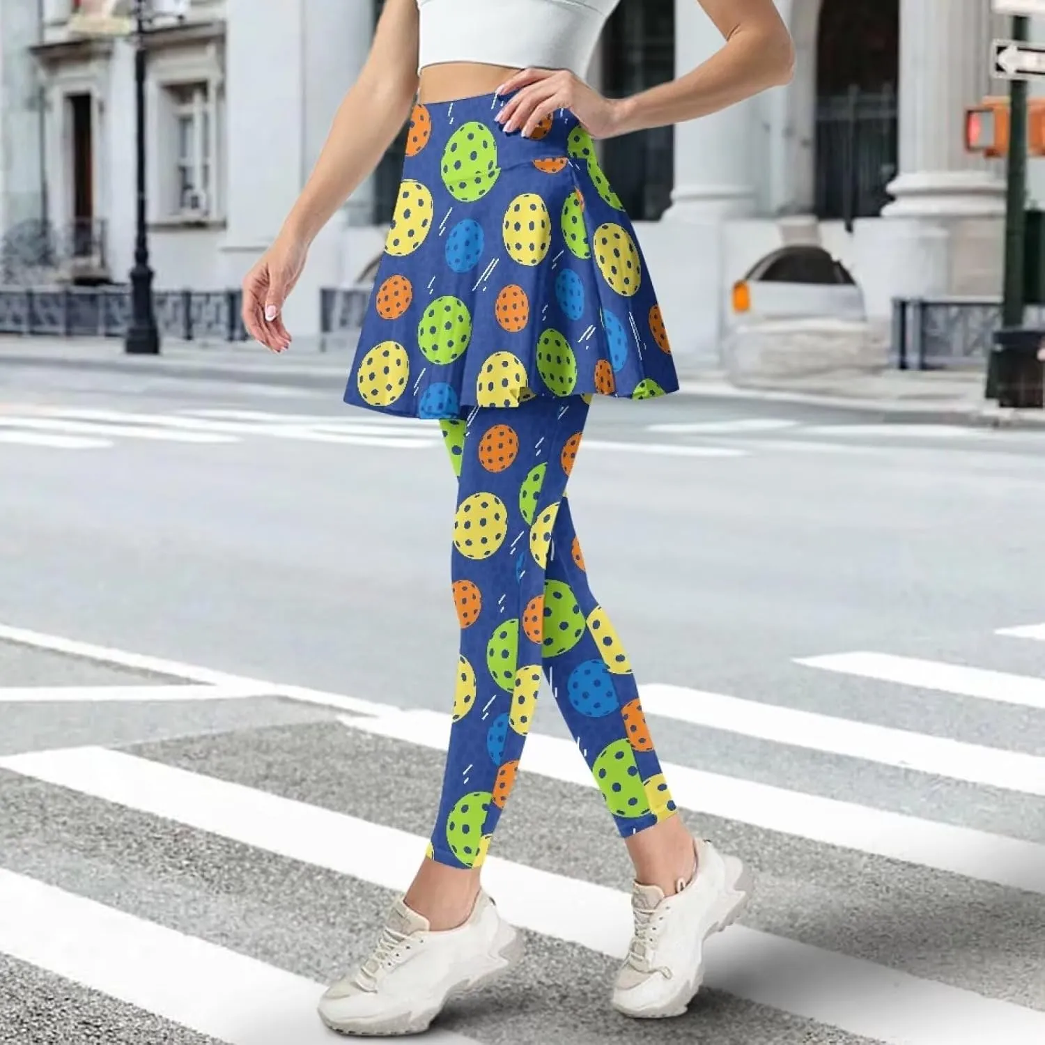 Women's Tennis Leggings with Skirts and Pockets - Soft, Comfortable Athletic Skirt with Leggings