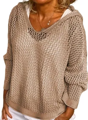 Women’s V-Neck Long Sleeve Sweaters, 2025 Spring Crochet Knit Sweaters for Women, Loose Fit Lightweight Blouse, Coral