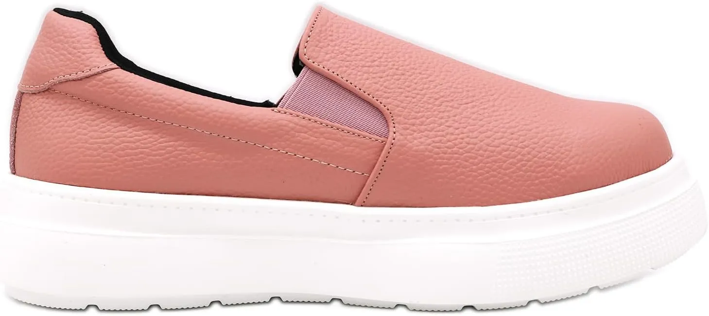 Women's Walking 74224821, Cowhide Leather, Thick Sole, Slip-On, Lightweight, Made in Japan