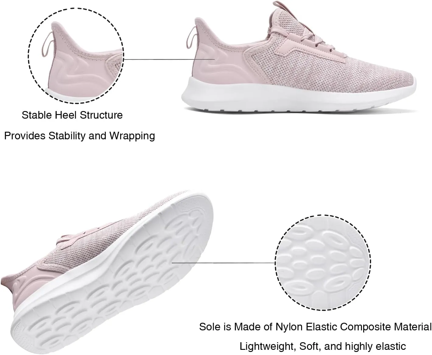 Women’s Walking Running Shoes Slip on Lightweight Casual Sneakers