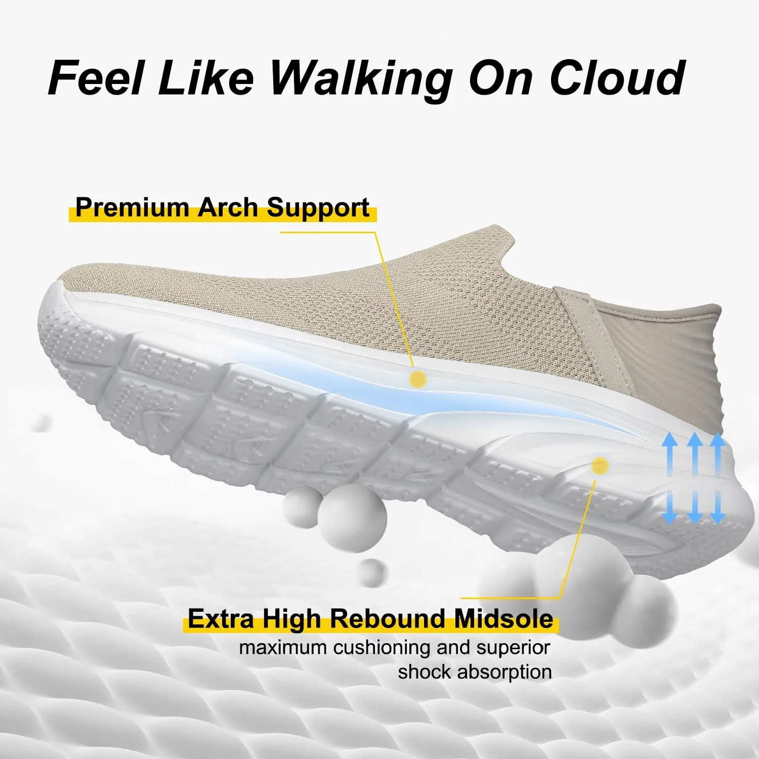 Women's Walking Shoes Hands Free Slip On Sneakers Comfort Lightweight Non Slip Workout Gym Nurse Shoes