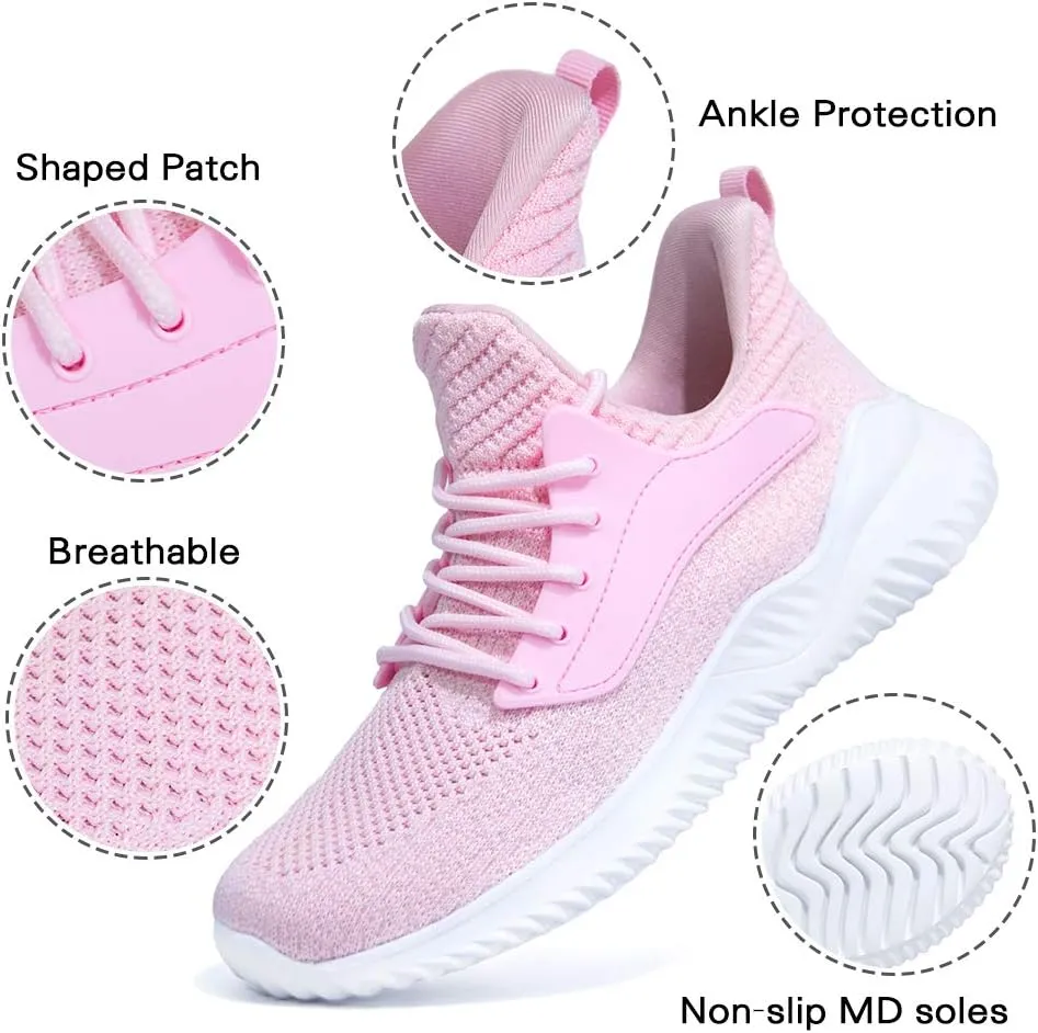 Womens Walking Shoes - Slip On Tennis Running Shoes Memory Foam Lightweight Work Sneakers for Indoor Outdoor Gym