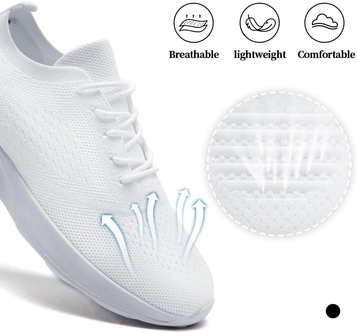 Womens Walking Shoes Tennis Slip On Sneakers Running Sport Workout Gym Shoes Athletic Non Slip Breathable Lightweight Fashion Casual Black US 6 to US 11.5