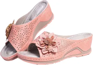 Women's Wedge Heel Boho Slide Shoes Summer Dressy Outdoor Beach Sandals Slip on Vacation Slippers Wedges Slides