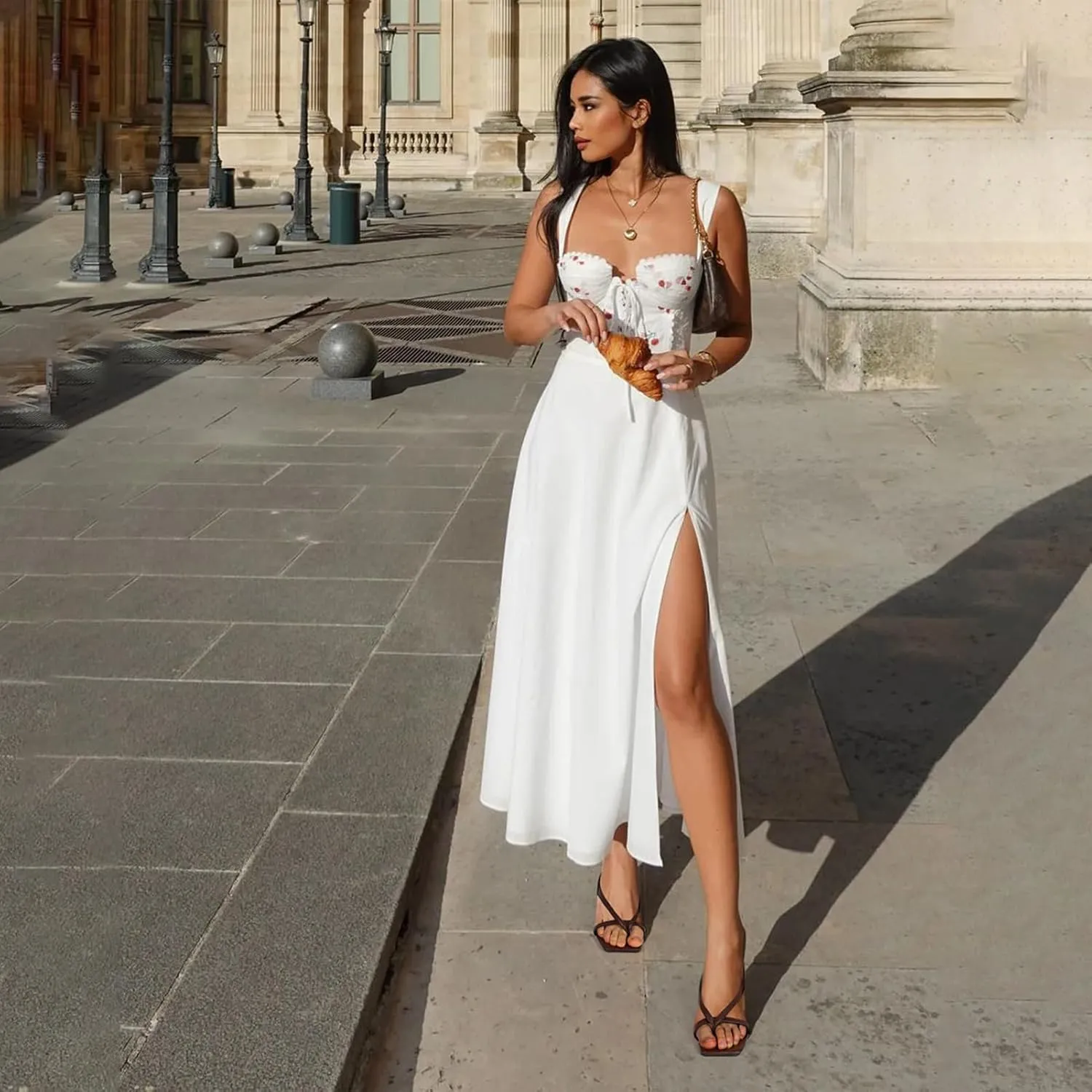 Women's Wide Kitten Heels Thong Sandals Slip on Heels Square Open Toe Heeled Sandals for Women Casual Summer