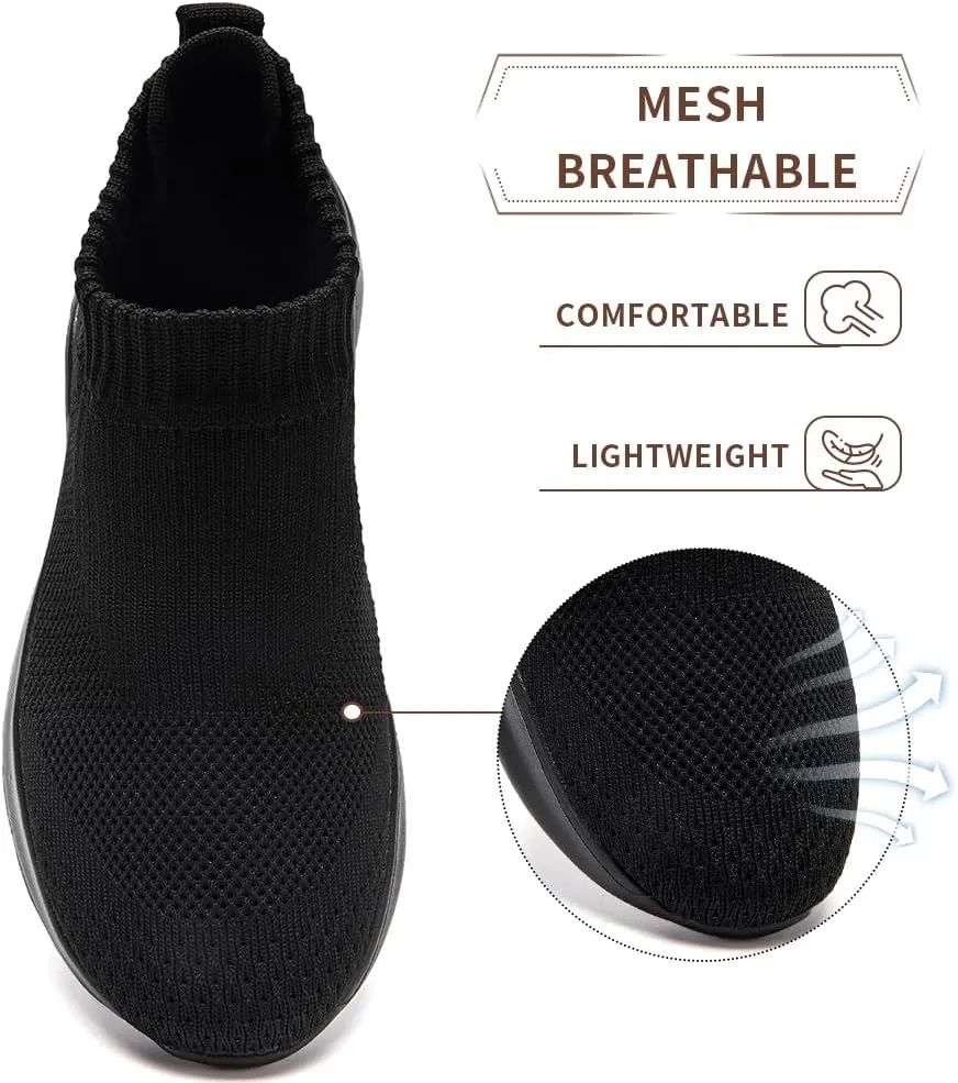 Women's Wide Toe Box Barefoot Sneakers Walking Slip On Shoes Zero Drop Running Sneakers Breathable Non Slip Casual Jogging Shoes