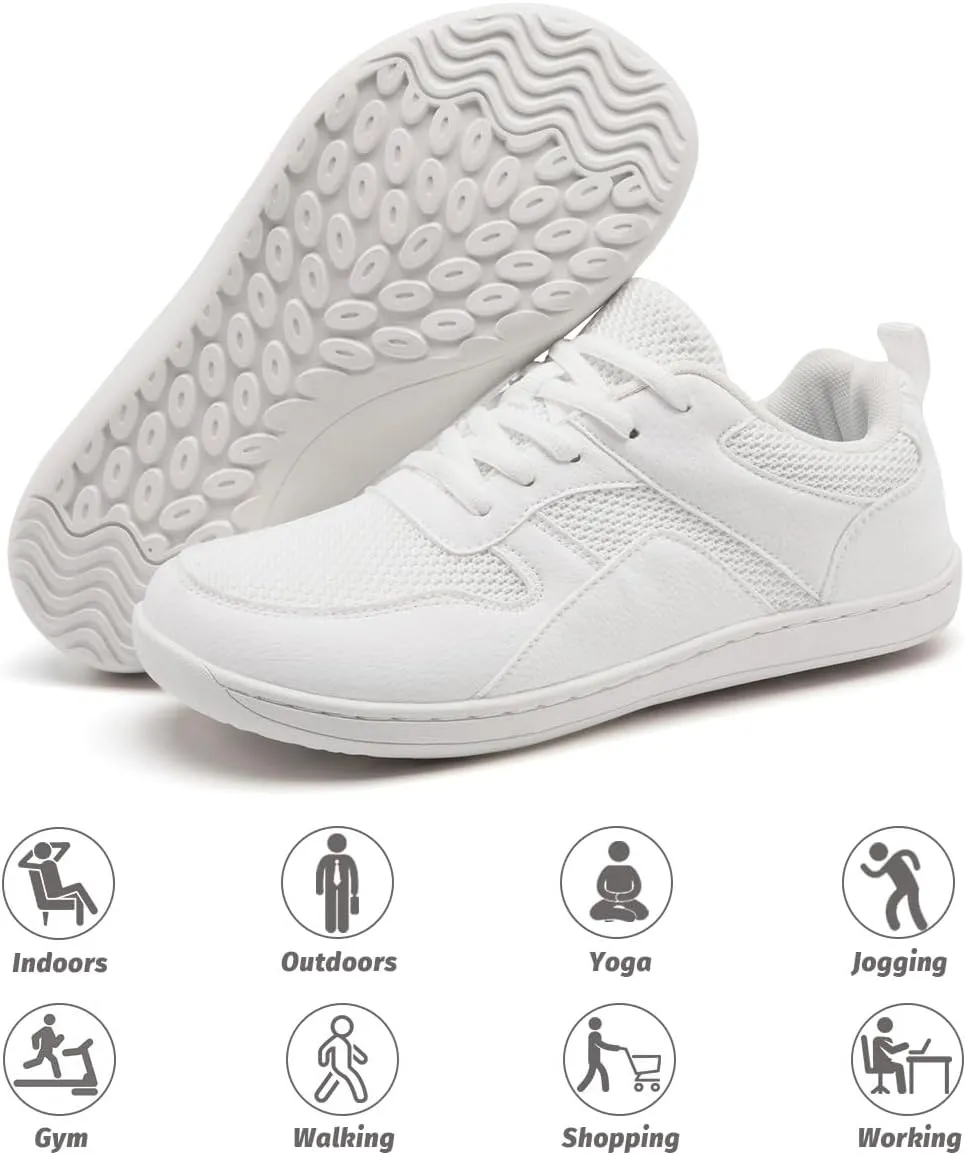 Women's Wide Toe Box Barefoot Sneakers Walking Slip On Shoes Zero Drop Running Sneakers Breathable Non Slip Casual Jogging Shoes