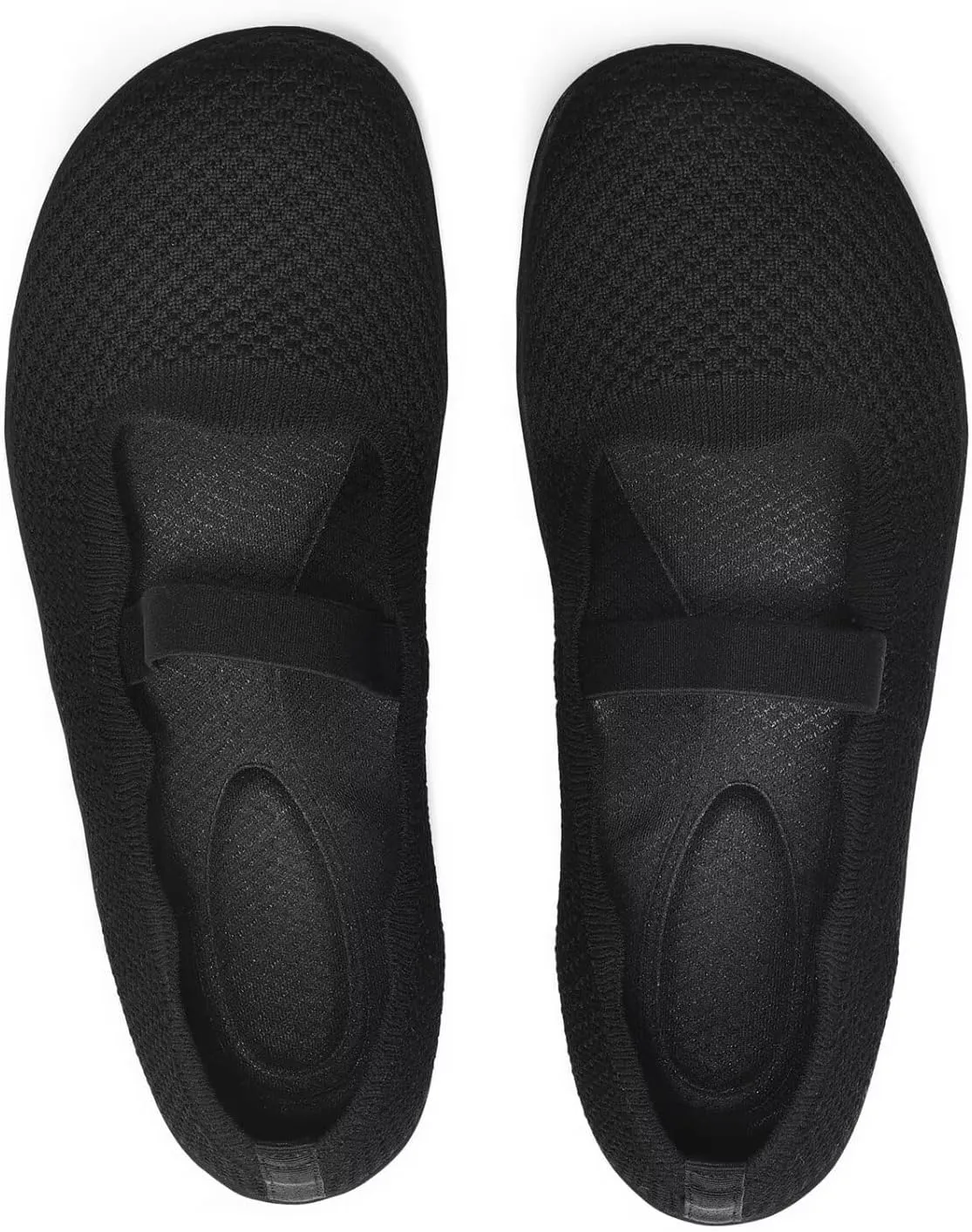 Women's Wide Toe Box Flats Knit Mary Jane Ballet Flats Wide Width Walking Dressy Shoes with Arch Support Comfortable