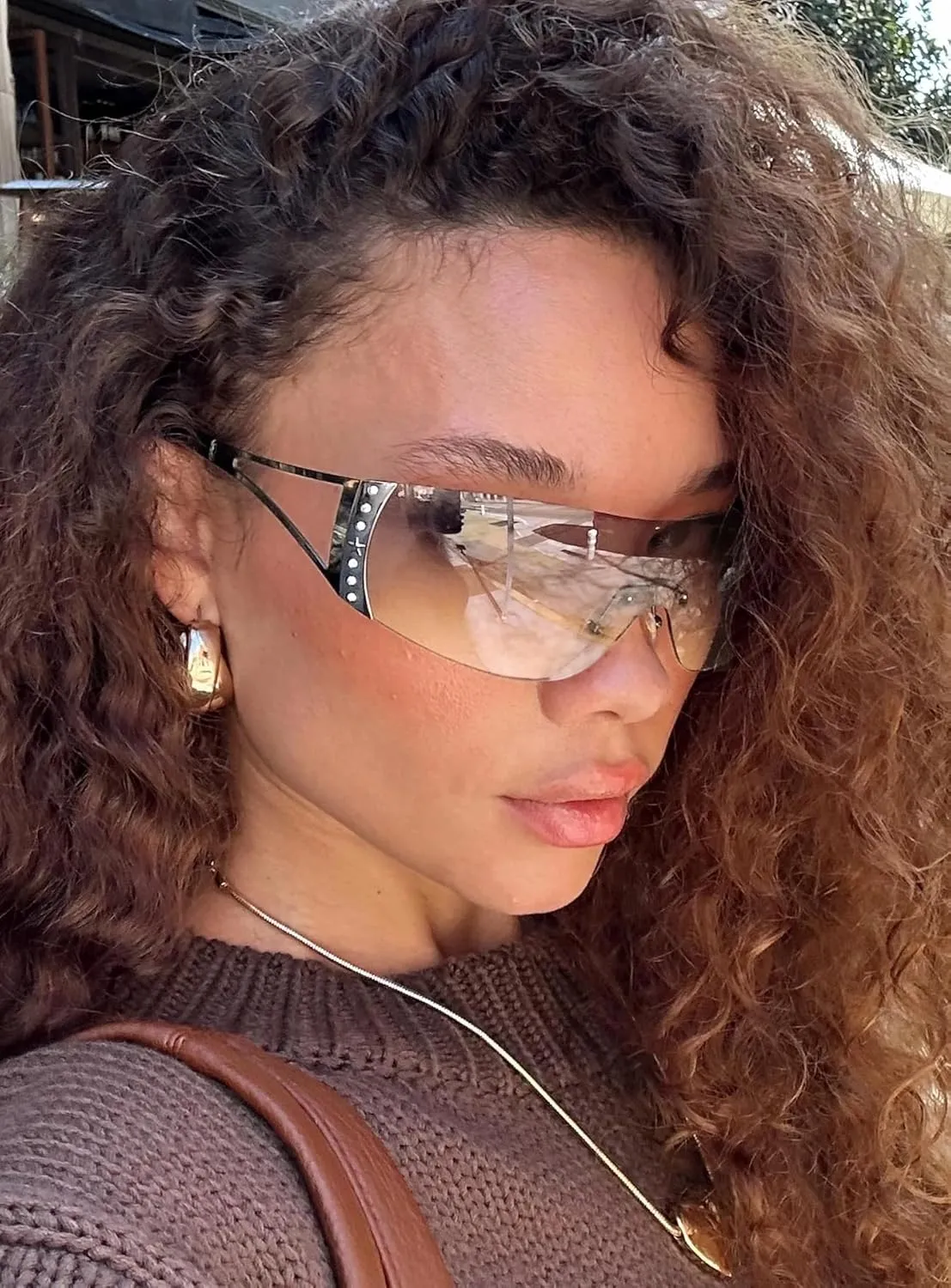 Wrap Around Y2K Sunglasses for Women Men Shield Flat Top Sunglasses Futuristic Frameless Gradient Lens Sun Glasses