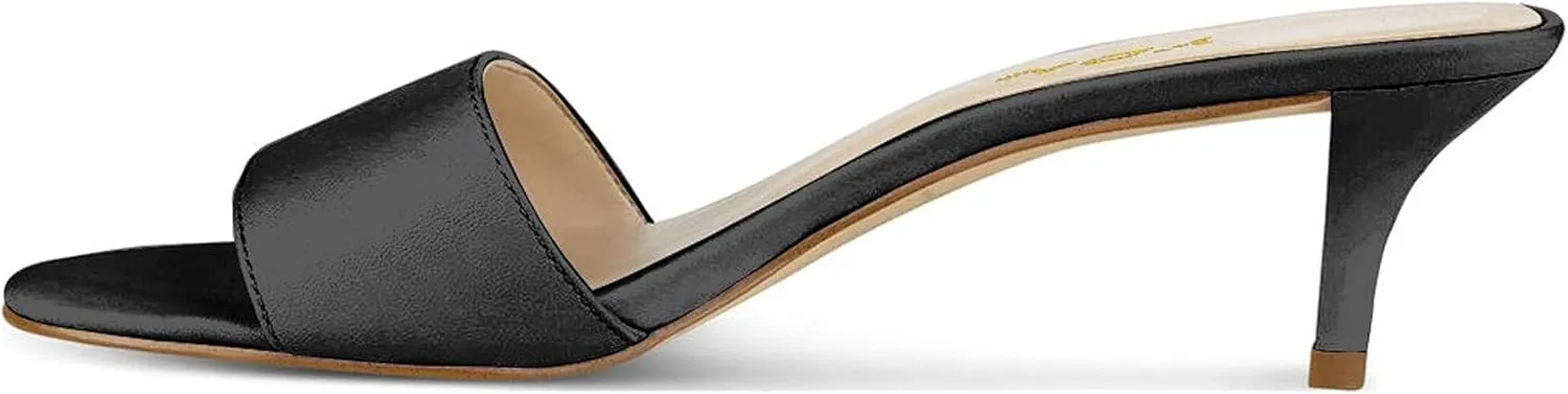 YDN Women Comfy Kitten Low Heel Mules Slip on Clog Sandals Open Toe Dress Pumps Slide Shoes Size 4-15 US